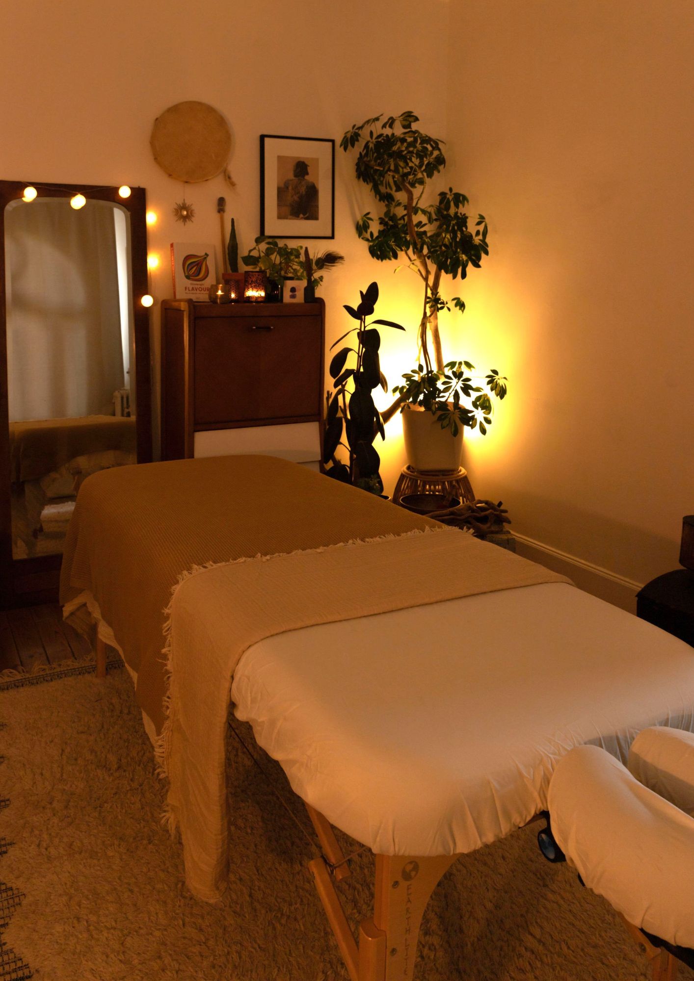 Espace de massage à domicile, transformant le salon en cocon de bien-être | fabien Massages Pays Basque